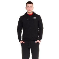 Bluza z bawełna z kaptur na siłownia na czas wolny. Czarne bluzy LEONE 1947 APPAREL, bez wzorów, z bawełny, bez kaptura. W wyprzedaży za 124.24 zł.