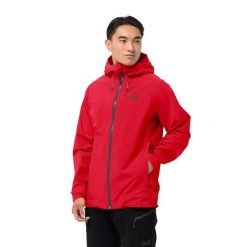 Kurtka przeciwdeszczowa męska Jack Wolfskin Highest Peak. Niebieskie kurtki Jack Wolfskin, m, bez wzorów, bez kaptura. Za 719.00 zł.