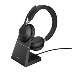 Jabra Evolve2 65 Zestaw słuchawkowy Bezprzewodowy Opaska na głowę Biuro/centrum telefoniczne USB Type-C Bluetooth Podstawka do ładowania. Słuchawki bezprzewodowe Jabra. Za 972.99 zł.