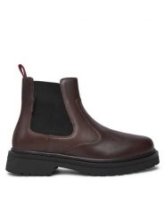 Tommy Jeans Sztyblety Tjm Chelsea Boot EM0EM01469 Brązowy. Brązowe sztyblety Tommy Jeans, bez wzorów, z jeansu, bez obcasa, bez zapięcia. Za 699.99 zł.