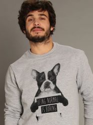 WOOOP Bluza "Being Normal" w kolorze szarym rozmiar: XS. Szare bluzy Wooop, xs, bez wzorów, z bawełny, bez kaptura. Za 122.45 zł.