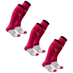 Getry piłkarskie C168 różowy fluo 3 pary. Czarne legginsy długie sportowe Legea, bez wzorów, do piłki nożnej. W wyprzedaży za 76.50 zł.