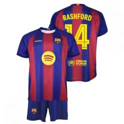 FC Barcelona Rashford komplet koszulka spodenki junior box 2025/26 wielokolorowy. Krótkie spodenki sportowe FC Barcelona, bez wzorów. Za 279.00 zł.