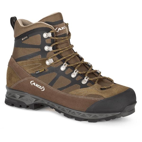 Buty trekkingowe Aku Trekker Pro GTX z Vibram i GoreTex. Brązowe buty trekkingowe Aku, bez wzorów, z gore-texu, bez zapięcia. W wyprzedaży za 919.00 zł.