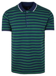 Koszulka POLO, Granatowo-Zielona w Paski Casualowa, Krótki Rękaw, T-shirt -BARTEX. Niebieskie bluzki z długim rękawem Bartex, l, bez wzorów, z bawełny, bez kołnierzyka, bez ramiączek. Za 159.00 zł.
