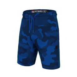Szorty męskie Pitbull dresowe Spandex Dillard Durango. Niebieskie krótkie spodenki sportowe PITBULL, m, bez wzorów, z dresówki. W wyprzedaży za 86.90 zł.