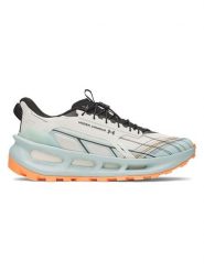 Under Armour Buty "EXPLOR Trail" w kolorze biało-błękitno-czarnym do biegania rozmiar: 42,5. Białe buty do biegania Under Armour, bez wzorów, bez zapięcia, do biegania. Za 412.99 zł.