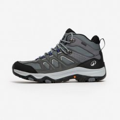 Buty turystyczne męskie Quechua MH500 wodoodporne. Szare buty turystyczne QUECHUA, bez wzorów, z kauczuku, przed kolano, bez zapięcia, outdoorowe. Za 339.99 zł.