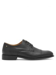 Gino Rossi Półbuty FABIO-03 124AM Czarny. Czarne eleganckie półbuty Gino Rossi, bez wzorów, ze skóry, bez obcasa, bez zapięcia. Za 279.99 zł.