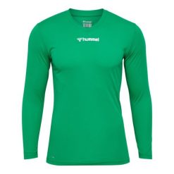 Koszulka z długim rękawem Hummel BL Essential. Zielone koszulki z długim rękawem Hummel, bez wzorów, bez ramiączek, na fitness i siłownię. Za 186.00 zł.