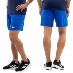 Spodenki treningowe męskie Nike Dry Park III. Niebieskie krótkie spodenki sportowe Nike, m, bez wzorów, ze skóry. Za 60.00 zł.