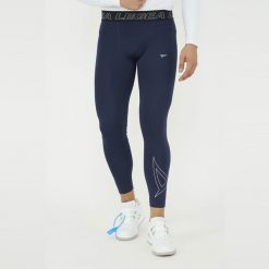 Termoaktywne legginsy treningowe IRONBOY LEG. Niebieskie bielizna termoaktywna Legea, m, bez wzorów, z materiału, bez ramiączek, na fitness i siłownię. Za 89.90 zł.