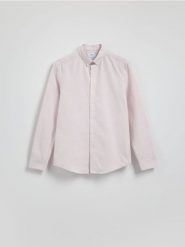 Strukturalna koszula regular fit - brudny róż. Czerwone koszule Reserved, l, bez wzorów, z bawełny, bez kołnierzyka, bez ramiączek. Za 139.99 zł.