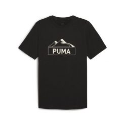 Męska koszulka z grafiką OPEN ROAD PUMA Black. Czarne t-shirty sportowe Puma, bez wzorów, bez ramiączek. Za 73.99 zł.