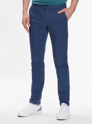 Tommy Hilfiger Chinosy Bleecker MW0MW26619 Granatowy Slim Fit. Niebieskie eleganckie spodnie Tommy Hilfiger, m, z bawełny. Za 569.99 zł.