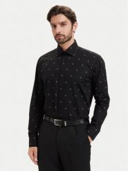 KARL LAGERFELD Koszula 605000 563622 Czarny Regular Fit. Czarne koszule KARL LAGERFELD, m, bez wzorów, z bawełny, bez kołnierzyka, bez ramiączek. Za 759.99 zł.
