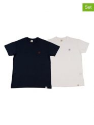 The Time of Bocha Koszulki (2 szt.) w kolorze białym i granatowym rozmiar: S. Białe bezrękawniki The Time of Bocha, s, bez wzorów, z bawełny, bez kołnierzyka, bez ramiączek. Za 86.99 zł.