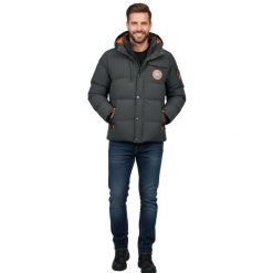 Kurtka turystyczna męska Canadian Peak Viktoreak. Szare kurtki Canadian Peak, na zimę, m, bez wzorów, z poliamidu, bez kaptura. Za 436.70 zł.