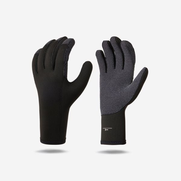 Rękawiczki nurkowe Decathlon SCD Resist z neoprenu 3 mm wzmocnione Kevlarem. Czarne rękawiczki SUBEA, bez wzorów, z materiału. Za 129.99 zł.