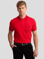 Koszulka męska polo z niewielkim logo BIG STAR czerwona Marian 603. Czerwone koszulki polo BIG STAR, na jesień, l, bez wzorów, z bawełny, bez kołnierzyka, bez ramiączek. W wyprzedaży za 79.99 zł.