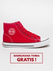 Trampki męskie wysokie czerwone JJ174607 603. Czerwone trampki BIG STAR, m, bez wzorów, bez zapięcia. W wyprzedaży za 88.99 zł.