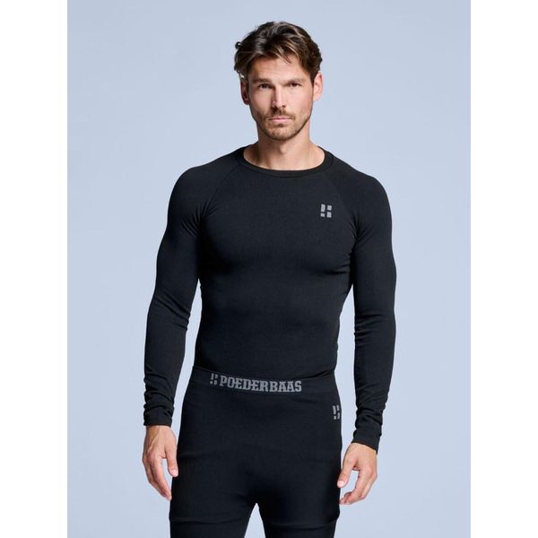 Koszulka termiczna - Męska - Czarna. Czarne bielizna termoaktywna POEDERBAAS, na zimę, m, bez wzorów, z materiału, bez ramiączek, snowboardowy. Za 199.42 zł.