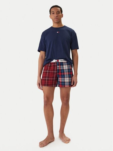 Tommy Hilfiger Piżama UM0UM03832 Niebieski Regular Fit. Niebieskie piżamy Tommy Hilfiger, m, bez wzorów, z bawełny, bez ramiączek. Za 219.99 zł.