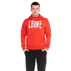 Bluza z bawełna z kaptur na co dzień na siłownię. Czerwone bluzy LEONE 1947 APPAREL, bez wzorów, z bawełny, bez kaptura. W wyprzedaży za 149.08 zł.