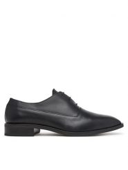 Calvin Klein Półbuty Slim Ess Oxford Lth HM0HM02274 Czarny. Czarne eleganckie półbuty CALVIN KLEIN, bez wzorów, ze skóry, bez obcasa, bez zapięcia. Za 649.99 zł.