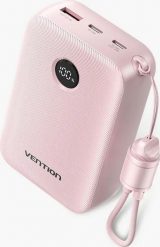 Vention 20000mAh 2 x USB-C 1x USB-A z wyświetlaczem 22.5W różowy. Czerwone powerbanki . Za 109.90 zł.
