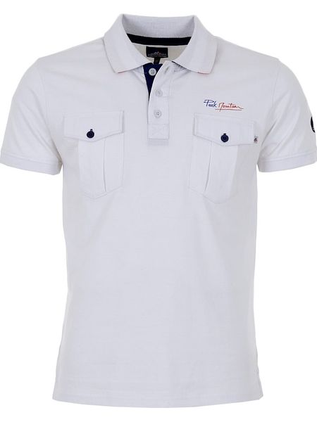 Peak Mountain Koszulka polo w kolorze białym rozmiar: XXL. Białe koszulki polo Peak Mountain, xxl, bez wzorów, z bawełny, bez kołnierzyka, bez ramiączek. Za 141.85 zł.