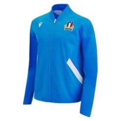 Kurtka Przedmeczowa Italie Rugby. Białe kurtki Macron, xl, bez wzorów, z dresówki, bez kaptura. Za 213.50 zł.