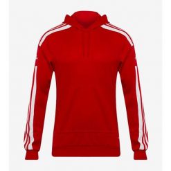 Bluza piłkarska męska adidas Squadra 21 Sweat Hoody. Białe bluzy Adidas, l, bez wzorów, bez kaptura. Za 232.95 zł.