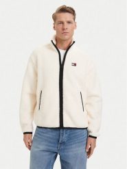 Tommy Jeans Polar Teddy DM0DM22345 Biały Relaxed Fit. Białe bluzy z polaru Tommy Jeans, l, bez wzorów, z jeansu, bez kaptura. Za 529.99 zł.
