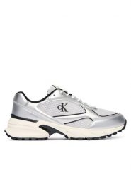 Calvin Klein Sneakersy Hike Runner Laceup Mesh Mix Met YM0YM01402 Srebrny. Szare buty sportowe casual CALVIN KLEIN, bez wzorów, z meshu, bez zapięcia. Za 569.99 zł.