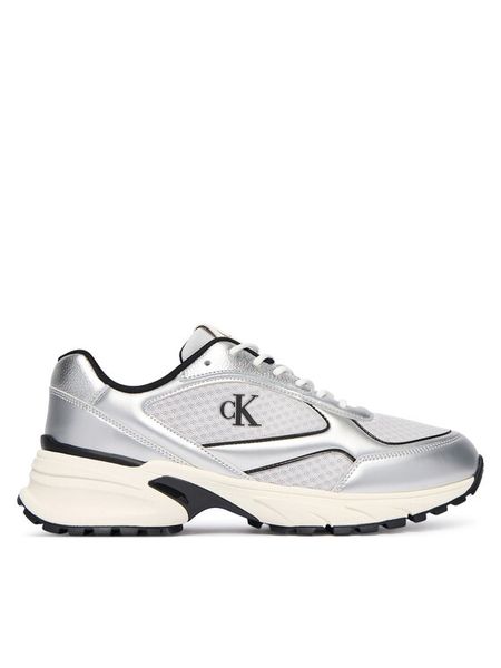 Calvin Klein Sneakersy Hike Runner Laceup Mesh Mix Met YM0YM01402 Srebrny. Szare buty sportowe casual CALVIN KLEIN, bez wzorów, z meshu, bez zapięcia. Za 369.99 zł.