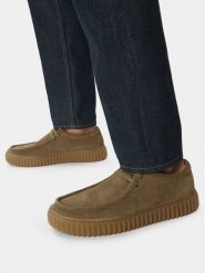 Clarks Półbuty Torhill Lo 26187378 Khaki. Brązowe eleganckie półbuty Clarks, bez wzorów, ze skóry, bez obcasa, bez zapięcia. Za 466.99 zł.