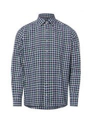 Nils Sundström koszula casual z lnem Mężczyźni Modern Fit Bawełna niebieski, L. Niebieskie koszule Nils Sundström, l, bez wzorów, z bawełny, bez kołnierzyka, bez ramiączek. Za 139.95 zł.