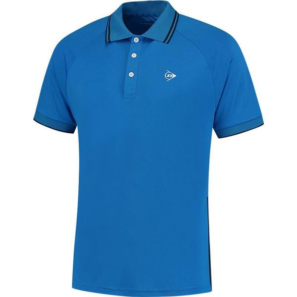 Koszulka sportowa męska Dunlop Club Polo Shirt. Niebieskie koszulki polo Dunlop, bez wzorów, bez ramiączek, tenisowe. Za 159.99 zł.