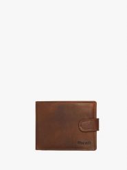 Brązowy portfel męski. Brązowe portfele Ryłko, bez wzorów, ze skóry. Za 129.99 zł.