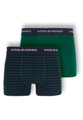 Bawełniane bokserki męskie, dwupak, U-BOXER. Zielone bokserki Volcano, l, bez wzorów, z bawełny. Za 69.99 zł.