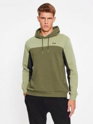 Fila Bluza FAM0501 Zielony Regular Fit. Zielone bluzy Fila, m, bez wzorów, z bawełny, bez kaptura. Za 99.99 zł.