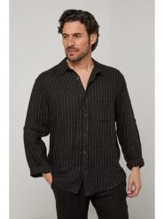 Lin Passion Lniana koszula w kolorze czarnym rozmiar: XL/XXL. Czarne koszule Lin Passion, xl, bez wzorów, ze lnu, bez kołnierzyka, bez ramiączek. Za 131.74 zł.