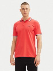 BOSS Polo Paddy 50469055 Czerwony Regular Fit. Czerwone koszulki polo Boss, l, bez wzorów, z bawełny, bez kołnierzyka, bez ramiączek. Za 279.99 zł.