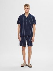 SELECTED HOMME Koszula w kolorze granatowym rozmiar: L. Niebieskie koszule Selected Homme, l, bez wzorów, z bawełny, bez kołnierzyka, bez ramiączek. Za 41.98 zł.