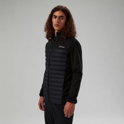 Kurtka hybrydowa męska Berghaus Vaskye Hooded Hybrid Jacket. Czarne kurtki Berghaus, m, bez wzorów, z materiału, bez kaptura. Za 677.15 zł.