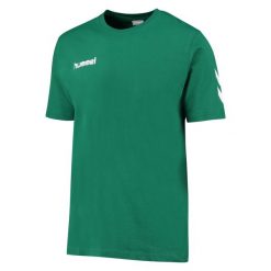 Koszulka sportowa T-shirt męski Hummel Core Cotton Tee. Zielone t-shirty sportowe Hummel, bez wzorów, bez ramiączek, do piłki nożnej. Za 40.00 zł.