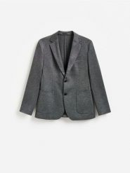 Marynarka slim fit - ciemnoszary. Szare garnitury Reserved, l, bez wzorów, z dzianiny. Za 199.99 zł.