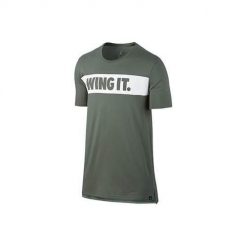Koszulka sportowa męska Nike Air Jordan Wing It. Zielone t-shirty sportowe Nike, bez wzorów, z bawełny, bez ramiączek. Za 244.00 zł.