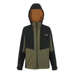 Kurtka wodoodporna z kapturem Regatta Hewitts. Czarne kurtki Regatta, bez wzorów, z kapturem. W wyprzedaży za 434.75 zł.